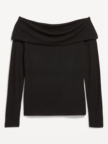 Old Navy Off-The-Shoulder Long-Sleeve Fitted Top - LS OTS TOP:BLCKJACK in Saudi Arabia