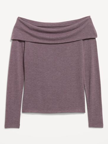 Old Navy Off-The-Shoulder Long-Sleeve Fitted Top - Veil my Night in Saudi Arabia