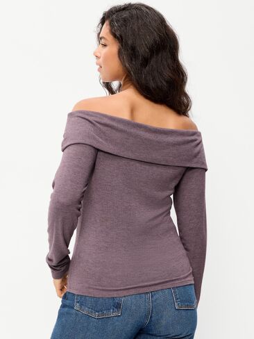 Old Navy Off-The-Shoulder Long-Sleeve Fitted Top - Veil my Night in Saudi Arabia