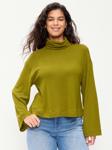 Old Navy Long-Sleeve Oversized Turtleneck Sweater - Mysterious Fern in Saudi Arabia