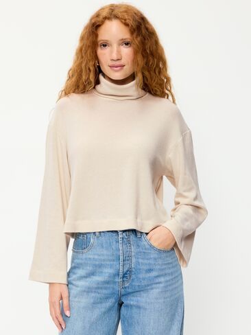 Old Navy Long-Sleeve Oversized Turtleneck Sweater - Wish Bone in Saudi Arabia