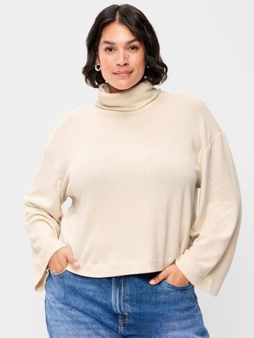 Old Navy Long-Sleeve Oversized Turtleneck Sweater - Wish Bone in Saudi Arabia