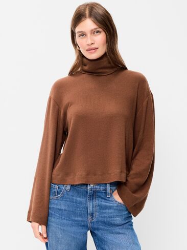 Old Navy Long-Sleeve Oversized Turtleneck Sweater - Coco de mer in Saudi Arabia