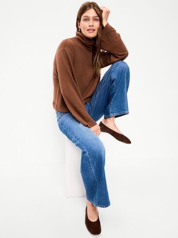 Old Navy Long-Sleeve Oversized Turtleneck Sweater - Coco de mer in Saudi Arabia