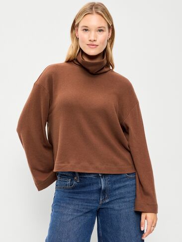 Old Navy Long-Sleeve Oversized Turtleneck Sweater - Coco de mer in Saudi Arabia
