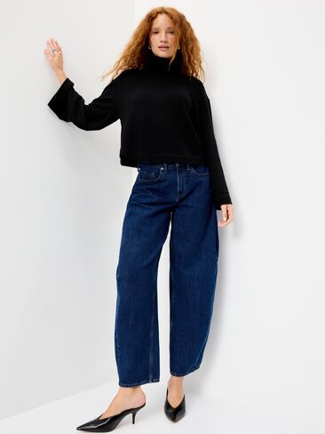 Old Navy Long-Sleeve Oversized Turtleneck Sweater - Black Jack in Saudi Arabia