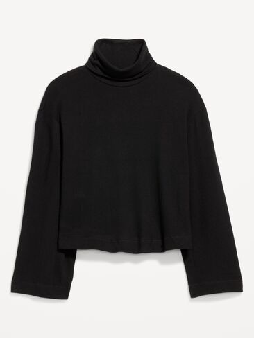 Old Navy Long-Sleeve Oversized Turtleneck Sweater - Black Jack in Saudi Arabia