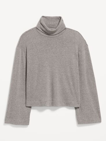 Old Navy Long-Sleeve Oversized Turtleneck Sweater - Heather Greay On in Saudi Arabia