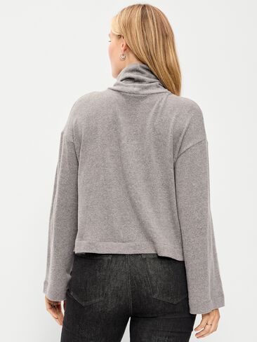 Old Navy Long-Sleeve Oversized Turtleneck Sweater - Heather Greay On in Saudi Arabia