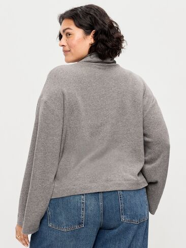 Old Navy Long-Sleeve Oversized Turtleneck Sweater - Heather Greay On in Saudi Arabia