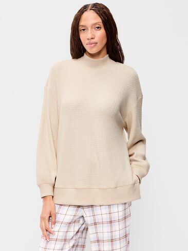Old Navy Oversized Mock-Neck Long-Sleeve Top - Wish Bone in Saudi Arabia