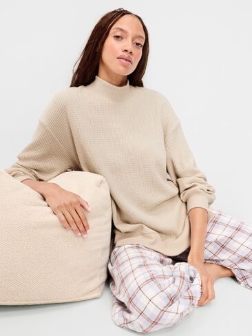 Old Navy Oversized Mock-Neck Long-Sleeve Top - Wish Bone in Saudi Arabia