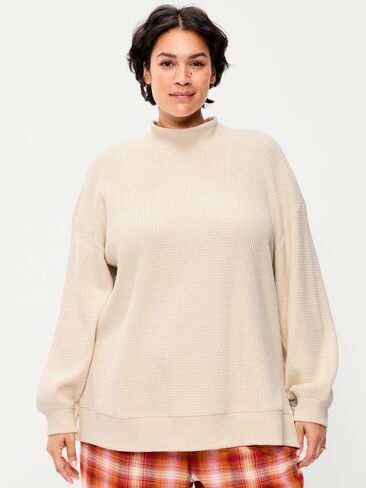 Old Navy Oversized Mock-Neck Long-Sleeve Top - Wish Bone in Saudi Arabia