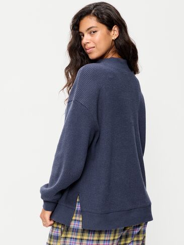 Old Navy Oversized Mock-Neck Long-Sleeve Top - Volcanic Glass in Saudi Arabia