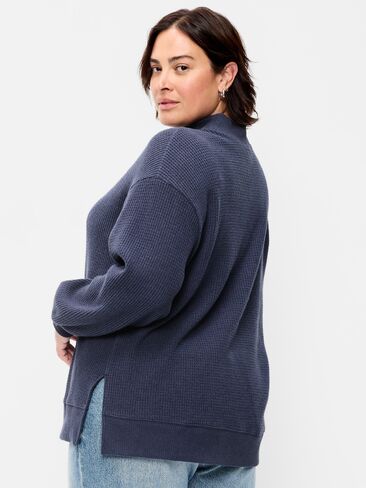 Old Navy Oversized Mock-Neck Long-Sleeve Top - Volcanic Glass in Saudi Arabia