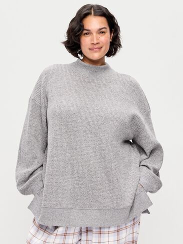 Old Navy Oversized Mock-Neck Long-Sleeve Top - Panther in Saudi Arabia