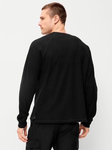Old Navy Long-Sleeve Waffle Knit T-Shirt - Black Jack in Kuwait