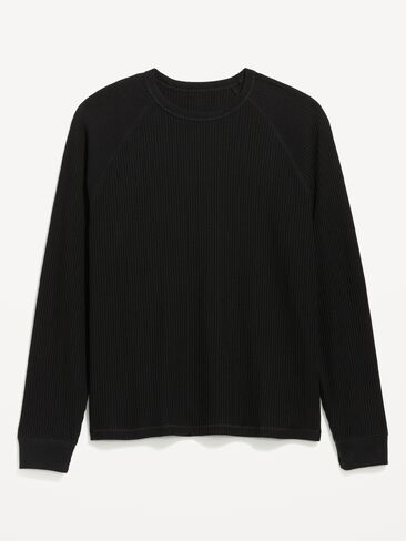 Old Navy Long-Sleeve Waffle Knit T-Shirt - Black Jack in Kuwait