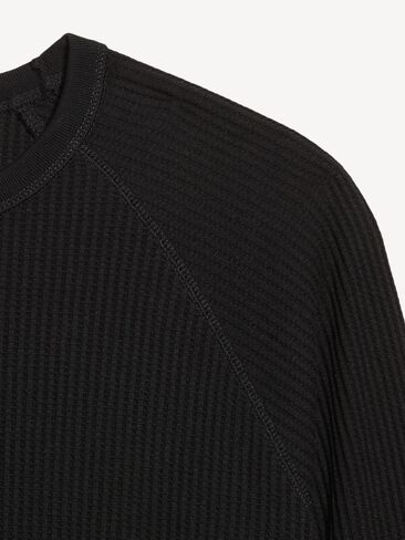 Old Navy Long-Sleeve Waffle Knit T-Shirt - Black Jack in Kuwait
