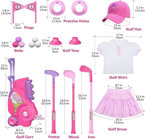 Liberry Toddler Golf Clubs Set Toy for Girls 2 3 4 Year Old with Outfit in Saudi Arabia