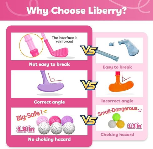Liberry Toddler Golf Clubs Set Toy for Girls 2 3 4 Year Old with Outfit in Saudi Arabia