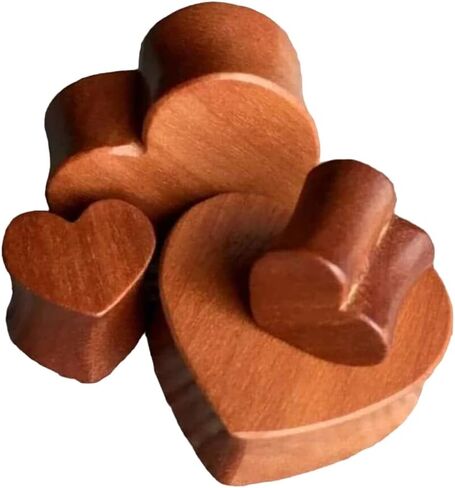 Pair of Heart Organic Red Cherry Wood Ear Plugs Earlets Gauges in Saudi Arabia