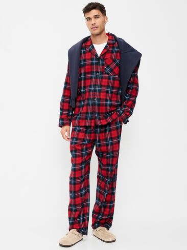 Old Navy Flannel Pajama Set for Men - Red Plaid (Match the Fam!) in Kuwait