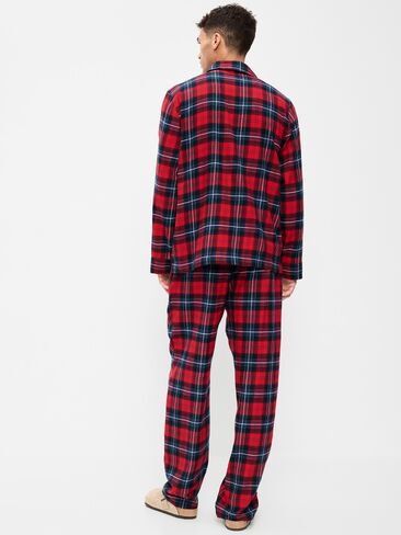 Old Navy Flannel Pajama Set for Men - Red Plaid (Match the Fam!) in Kuwait