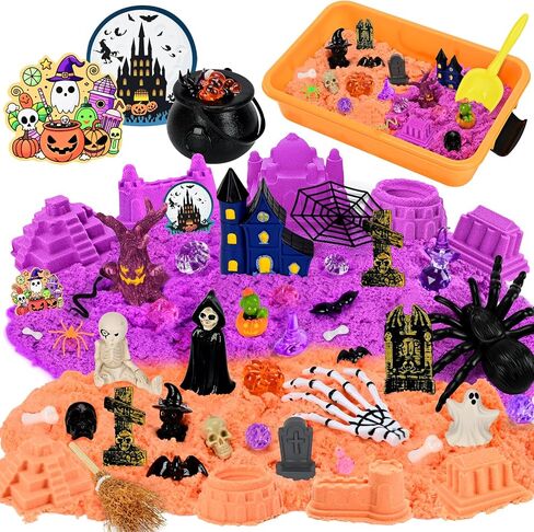 Halloween Sensory Bin Sandbox Set for Kids, Play Sand Art Kit Sensory Toy in Kuwait