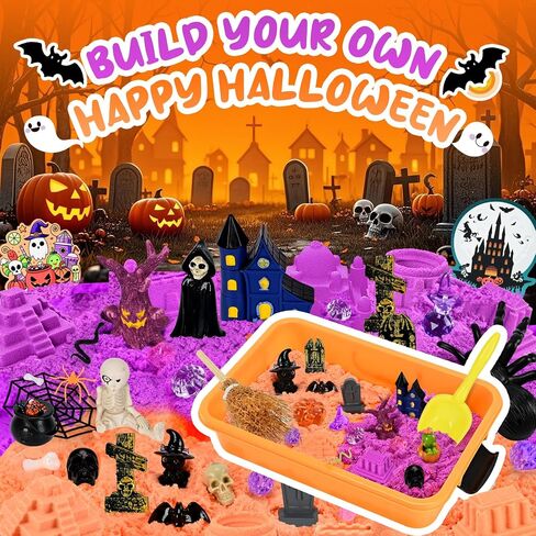 Halloween Sensory Bin Sandbox Set for Kids, Play Sand Art Kit Sensory Toy in Kuwait