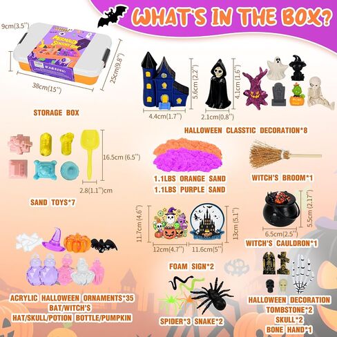 Halloween Sensory Bin Sandbox Set for Kids, Play Sand Art Kit Sensory Toy in Kuwait