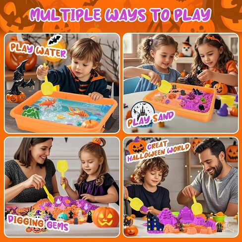 Halloween Sensory Bin Sandbox Set for Kids, Play Sand Art Kit Sensory Toy in Kuwait