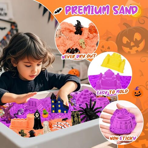 Halloween Sensory Bin Sandbox Set for Kids, Play Sand Art Kit Sensory Toy in Kuwait