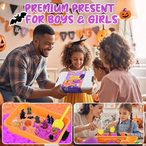 Halloween Sensory Bin Sandbox Set for Kids, Play Sand Art Kit Sensory Toy in Kuwait