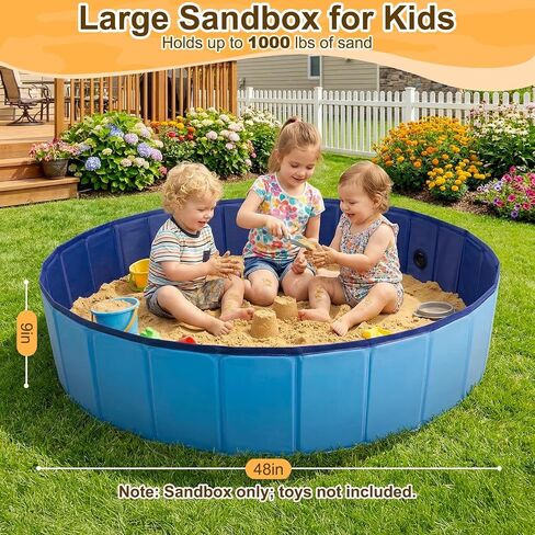 Aywewii 48'' Large Sandbox for Kids, Foldable Sand Box for Outdoor Indoor in Saudi Arabia