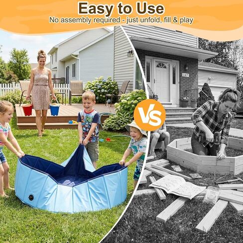 Aywewii 48'' Large Sandbox for Kids, Foldable Sand Box for Outdoor Indoor in Saudi Arabia