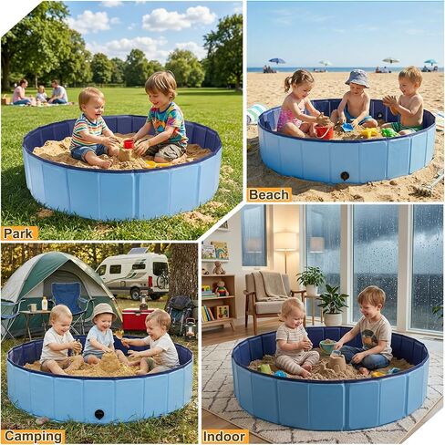 Aywewii 48'' Large Sandbox for Kids, Foldable Sand Box for Outdoor Indoor in Saudi Arabia
