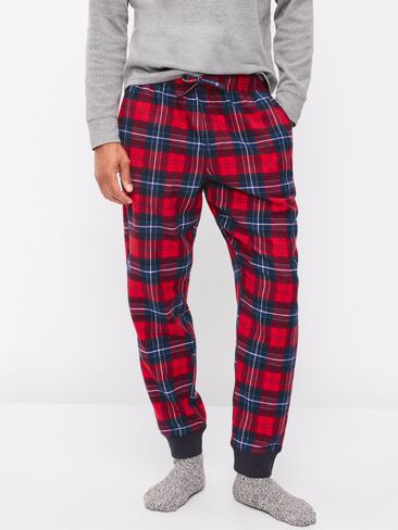 Old Navy Plaid Flannel Pajama Joggers for Men - Red Plaid (Match the Fam!) in Kuwait