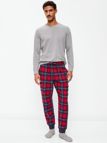 Old Navy Plaid Flannel Pajama Joggers for Men - Red Plaid (Match the Fam!) in Kuwait