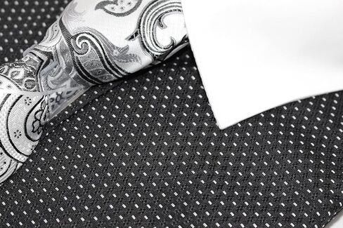 C. Allen Men's Pin Dot Pattern Regular Fit French Cuffs Dress Shirts with Tie Hanky Cufflinks Combo in Kuwait
