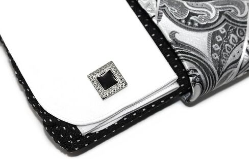 C. Allen Men's Pin Dot Pattern Regular Fit French Cuffs Dress Shirts with Tie Hanky Cufflinks Combo in Kuwait