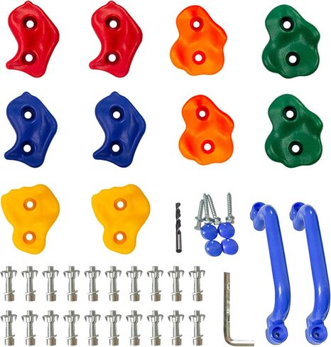 KINSPORY 15pc Rock Wall Climbing Holds for Kid, Play Set Climber Attachment in Saudi Arabia