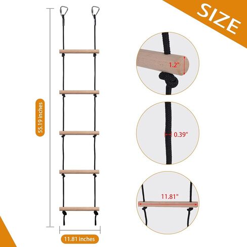Kids Climbing Rope Ladder，for Swing Accessories 2 Hooks in Kuwait