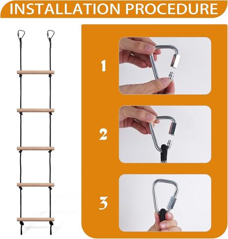 Kids Climbing Rope Ladder，for Swing Accessories 2 Hooks in Kuwait