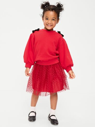 Old Navy Bow-Shoulder Sweatshirt and Tutu Skirt Set for Toddler Girls - Robbie Red in Kuwait