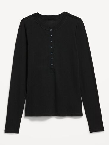 Old Navy Snug Long-Sleeve Ribbed Henley T-Shirt - Black Jack in Saudi Arabia