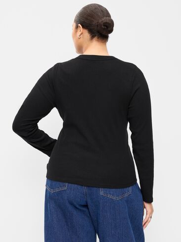 Old Navy Snug Long-Sleeve Ribbed Henley T-Shirt - Black Jack in Saudi Arabia