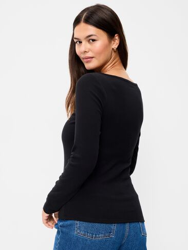 Old Navy Snug Long-Sleeve Boatneck T-Shirt - LS SNUG BOATNE:BLCKJACK in Saudi Arabia