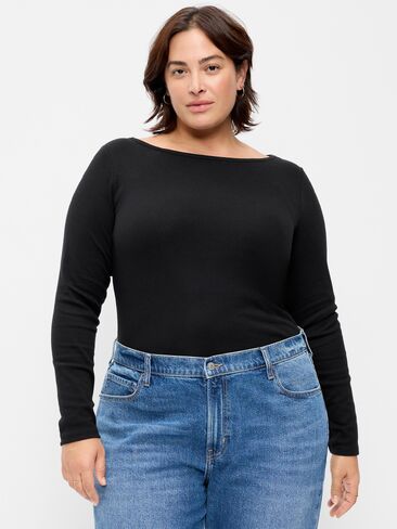 Old Navy Snug Long-Sleeve Boatneck T-Shirt - LS SNUG BOATNE:BLCKJACK in Saudi Arabia