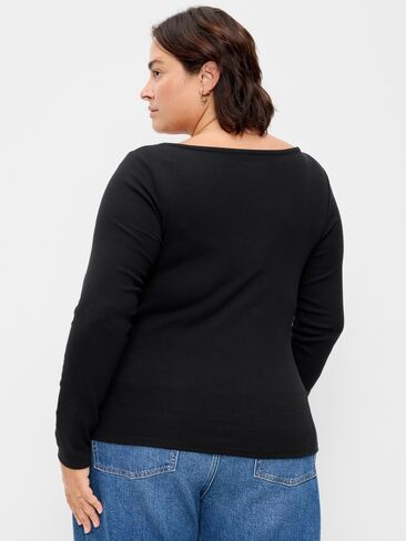 Old Navy Snug Long-Sleeve Boatneck T-Shirt - LS SNUG BOATNE:BLCKJACK in Saudi Arabia